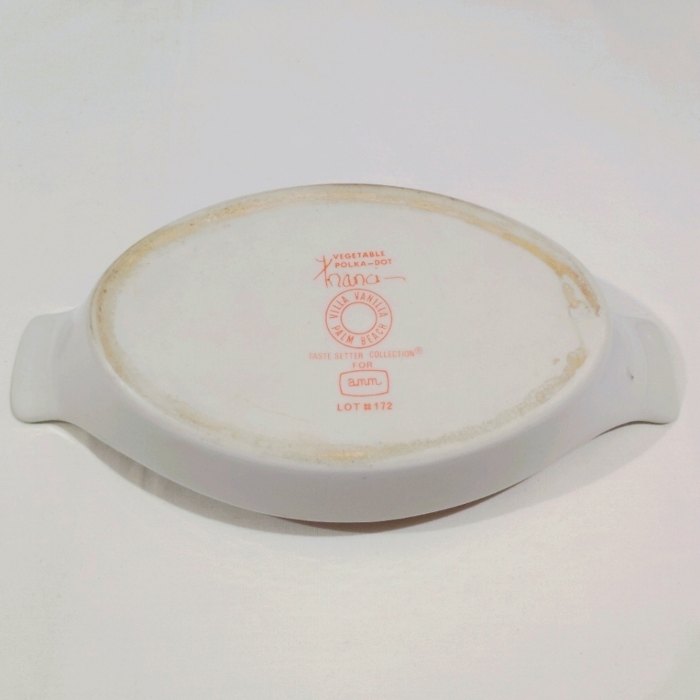 Vintage Franci Vegetable Polkadot Side Dishes Villa Vanilla Taste Setter - Picture 9 of 16